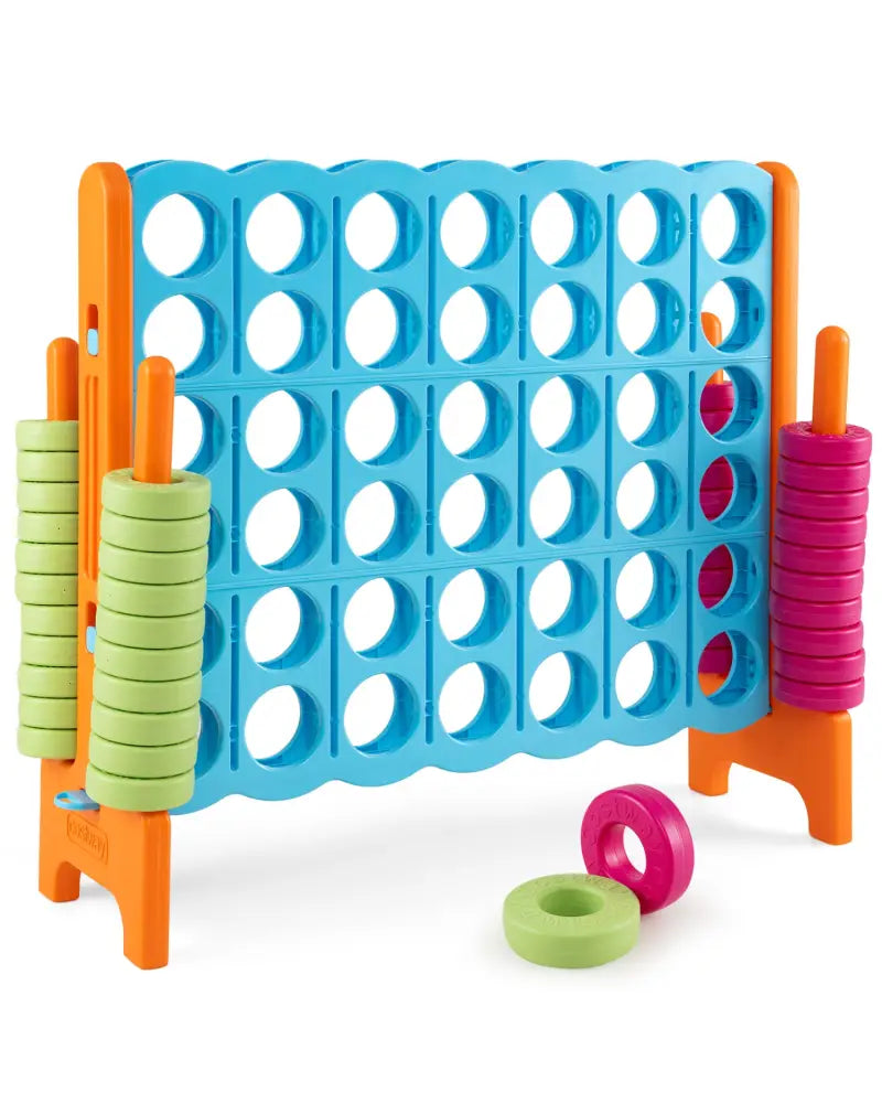 Jumbo 4-to-Score Game Set for Kids and Adults 3.5FT Tall by 4FT Wide Oversized Family Fun Game-Orange - Orange - Lawn