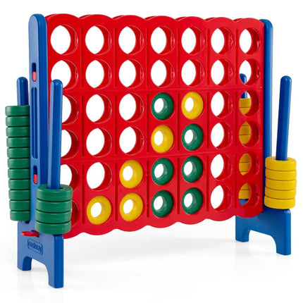 Jumbo 4-to-Score Game Set for Kids and Adults 3.5FT Tall by 4FT Wide Oversized Family Fun Game-Blue - Blue - Lawn Games