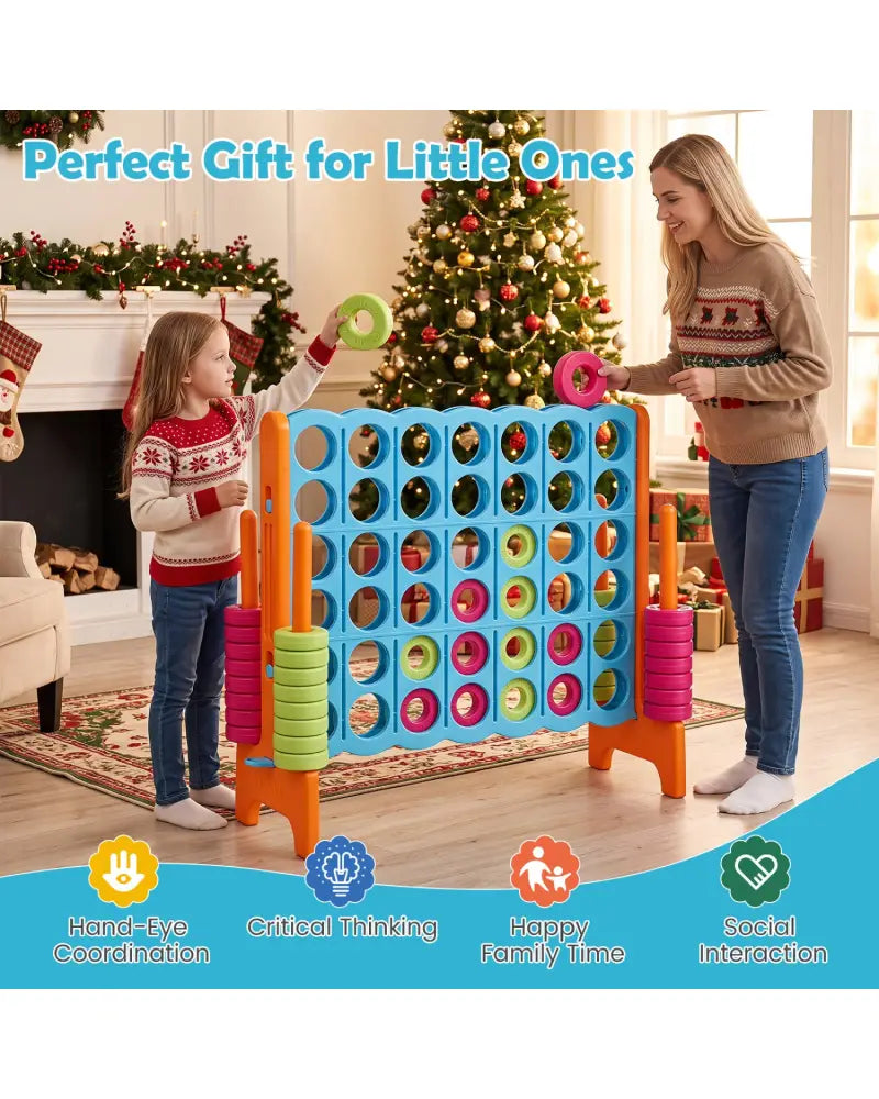 Jumbo 4-to-Score Game Set for Kids and Adults 3.5FT Tall by 4FT Wide Oversized Family Fun Game-Orange - Orange - Lawn