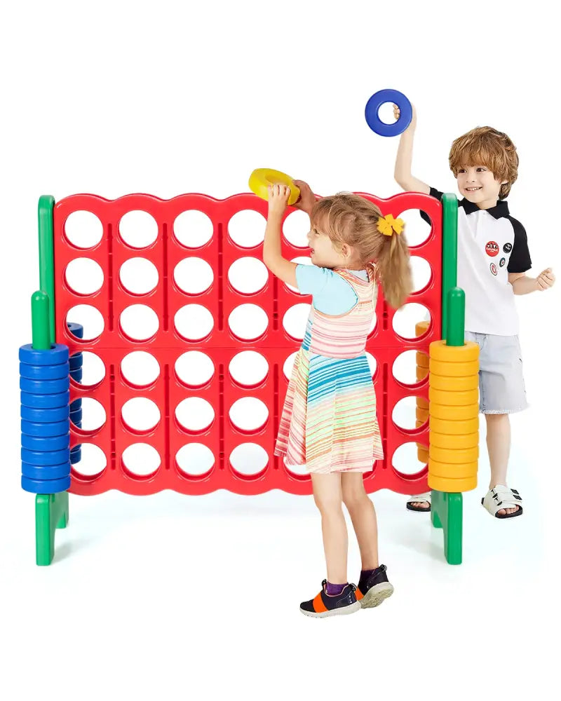 Jumbo 4-to-Score Giant Game Set with 42 Jumbo Rings and Quick-Release Slider-Green - Green - Lawn Games