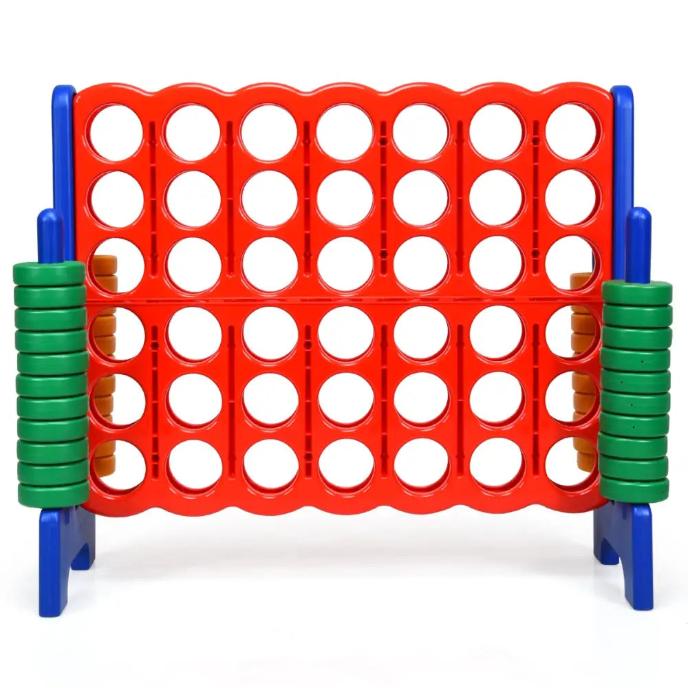 Jumbo 4-to-Score Giant Game Set with 42 Jumbo Rings and Quick-Release Slider-Blue - Blue - Lawn Games