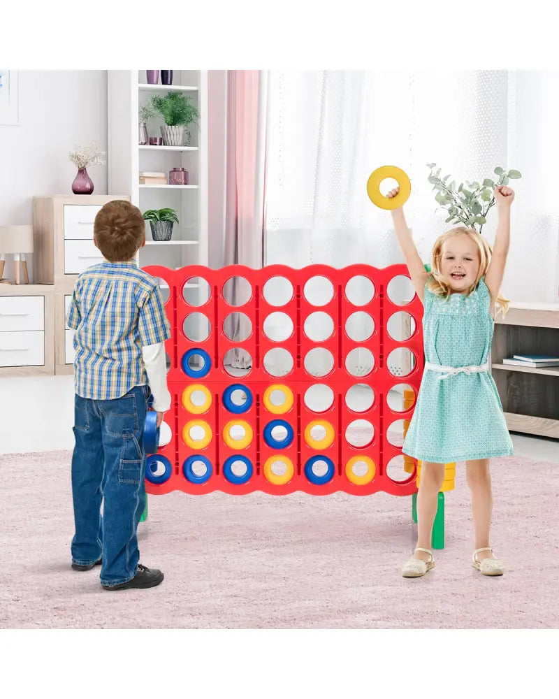 Jumbo 4-to-Score Giant Game Set with 42 Jumbo Rings and Quick-Release Slider-Green - Green - Lawn Games
