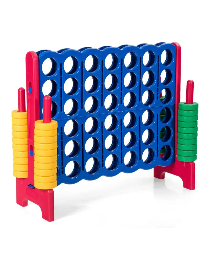 Jumbo 4-to-Score Giant Game Set with 42 Jumbo Rings and Quick-Release Slider-Red - Red - Lawn Games
