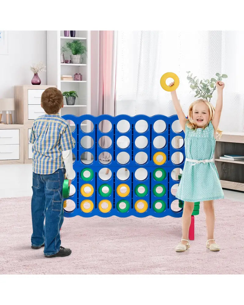 Jumbo 4-to-Score Giant Game Set with 42 Jumbo Rings and Quick-Release Slider-Red - Red - Lawn Games