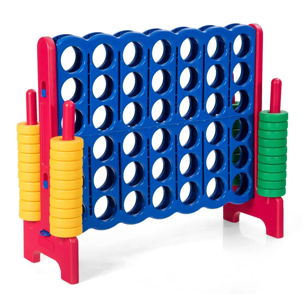 Jumbo 4-to-Score Giant Game Set with 42 Jumbo Rings and Quick-Release Slider-Red - Red - Lawn Games