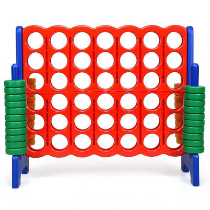 Jumbo 4-to-Score Giant Game Set with 42 Jumbo Rings and Quick-Release Slider-Blue - Blue - Lawn Games