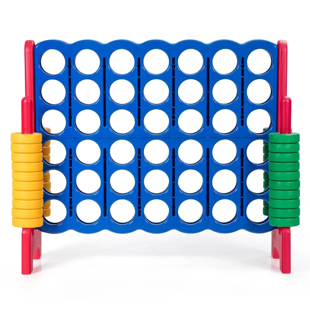 Jumbo 4-to-Score Giant Game Set with 42 Jumbo Rings and Quick-Release Slider-Red - Red - Lawn Games