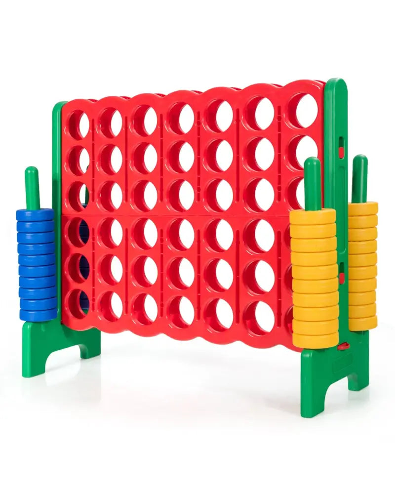 Jumbo 4-to-Score Giant Game Set with 42 Jumbo Rings and Quick-Release Slider-Green - Green - Lawn Games