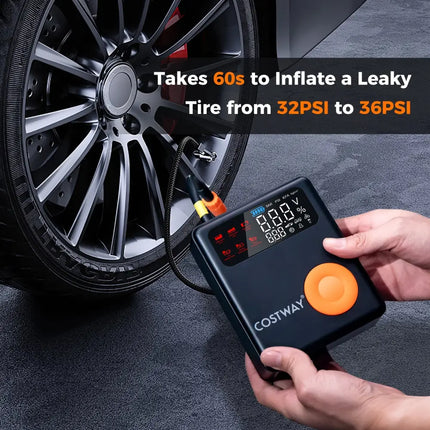 Jump Starter with Air Compressor 2000A 12V Car Battery with 150PSI Digital Tire Inflator - Black - Garages