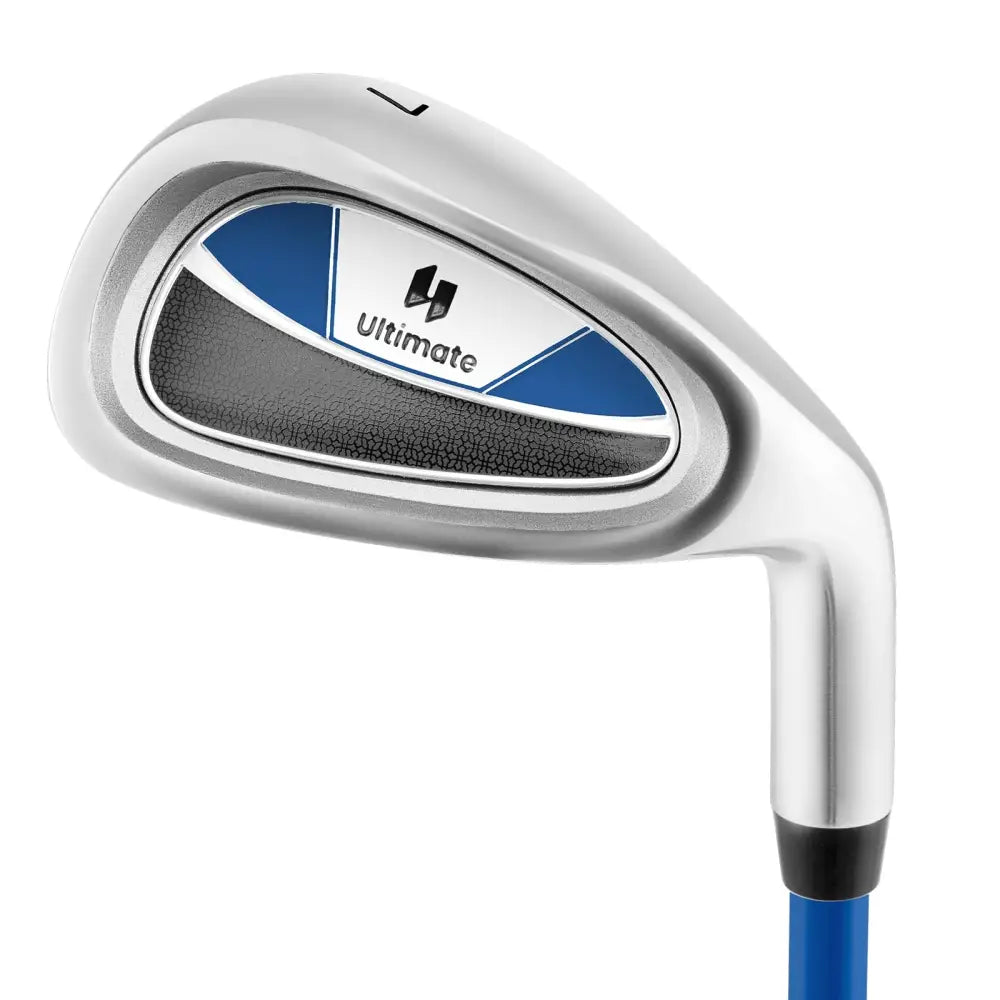 Junior #7 Iron for Kids with Fiberglass Shaft and Headcover-Blue - Blue - Golf