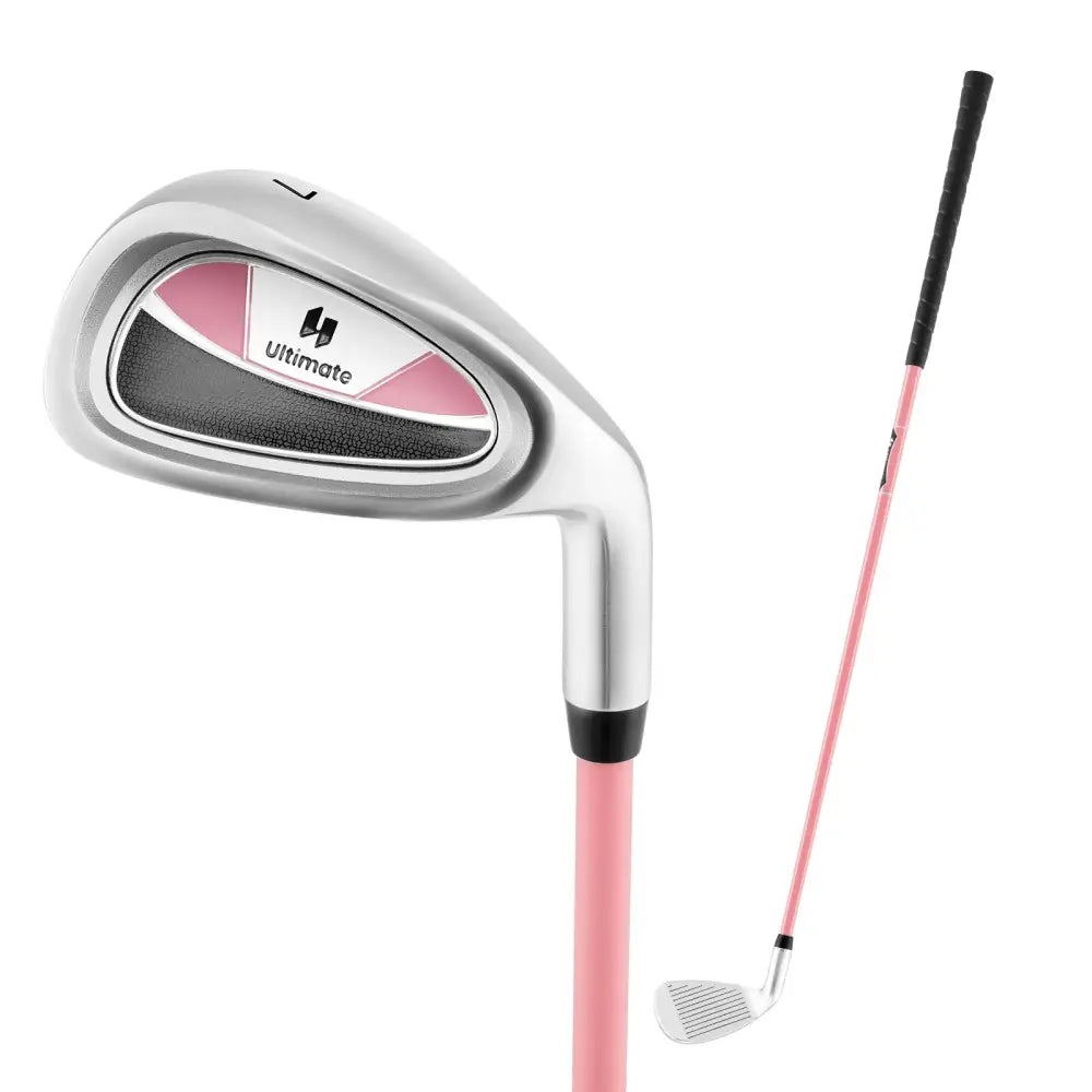 Junior #7 Iron for Kids with Fiberglass Shaft and Headcover-Pink - Pink - Golf