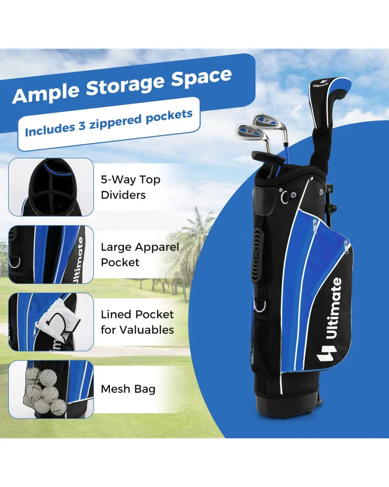Junior Complete Golf Club Set for Age 8 to 10-Blue - Blue - Golf