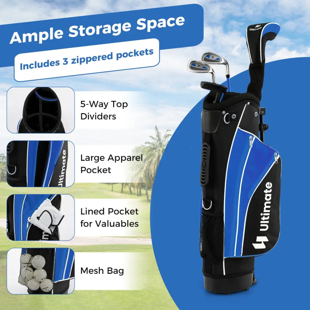 Junior Complete Golf Club Set for Age 8 to 10-Blue - Blue - Golf