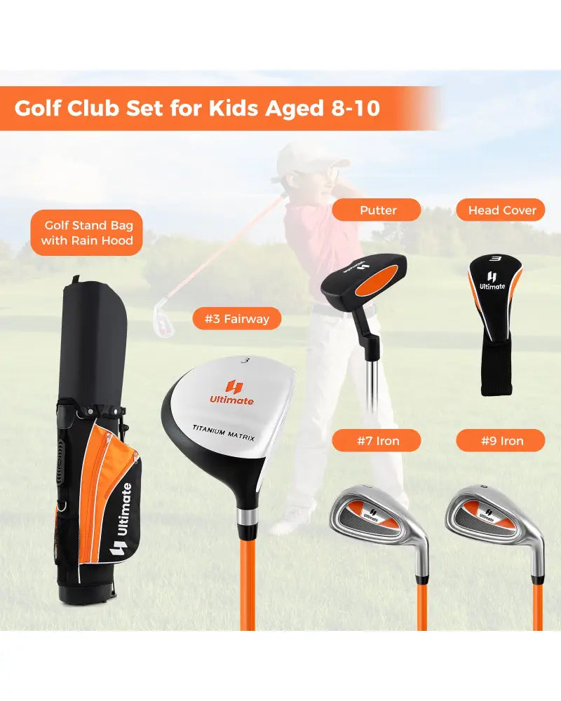 Junior Complete Golf Club Set for Age 8 to 10-Yellow - Yellow - Golf