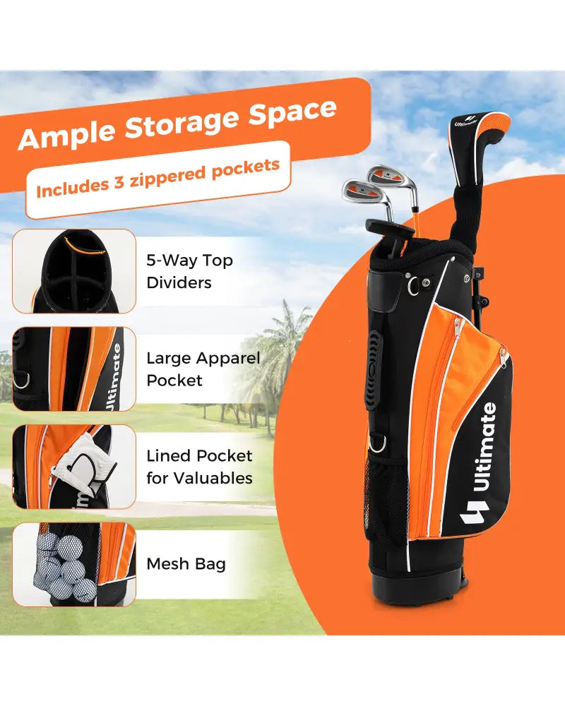 Junior Complete Golf Club Set for Age 8 to 10-Yellow - Yellow - Golf