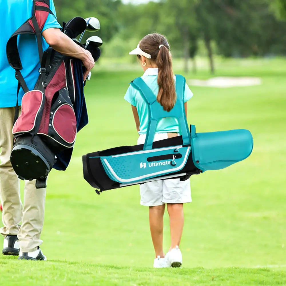 Junior Complete Golf Club Set for Kids with Rain Hood Right Hand Children Golf Age 8-10 Years Old-Blue - Blue - Golf