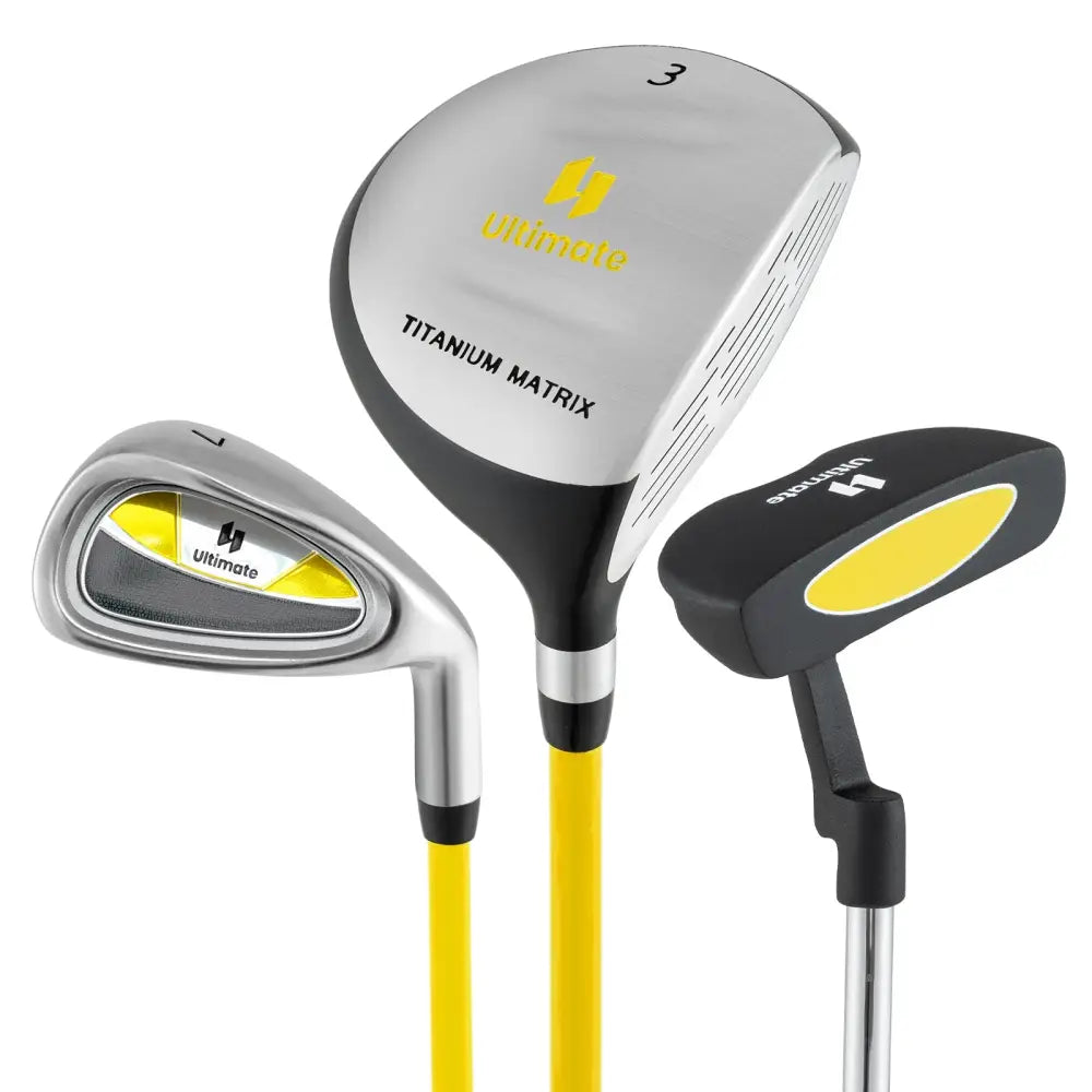Junior Mallet Putter Individual Gold Club for 8-10 years old Kids-Yellow - Yellow - Golf
