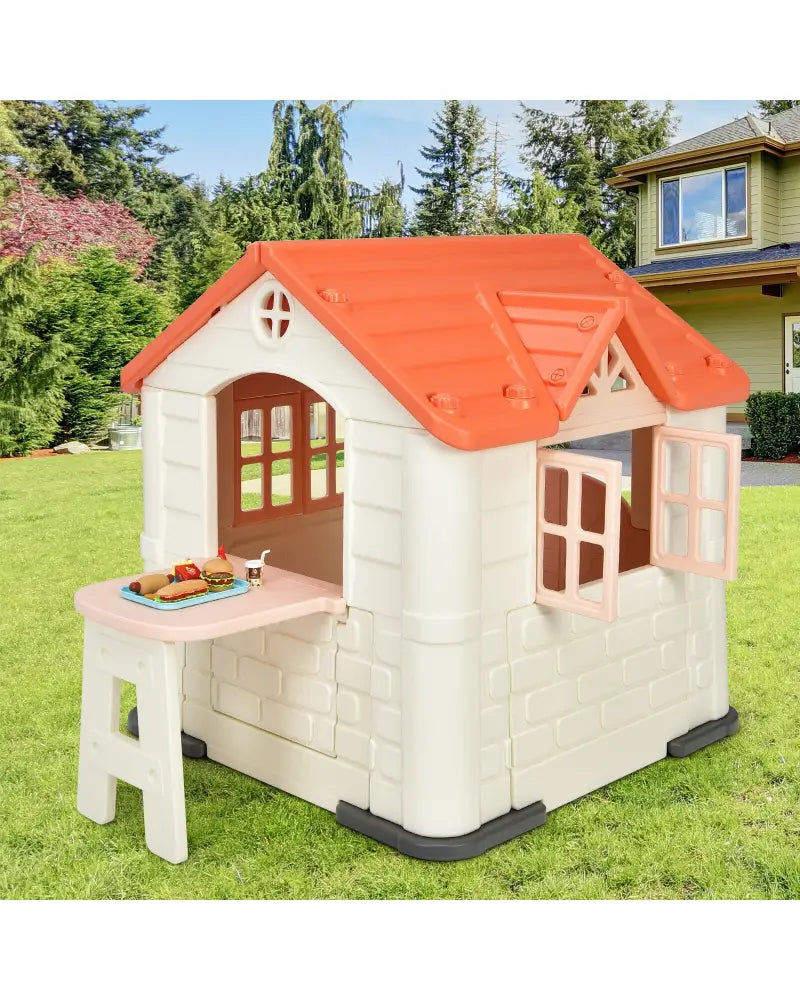 Kid€™s Playhouse Pretend Toy House For Boys and Girls 7 Pieces Toy Set-Pink - Pink - Play Tents & Playhouse