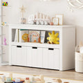 Kid Toy Storage Cabinet 3 Drawer Chest with Wheels Large Storage Cube Shelf - White - Kids Storage