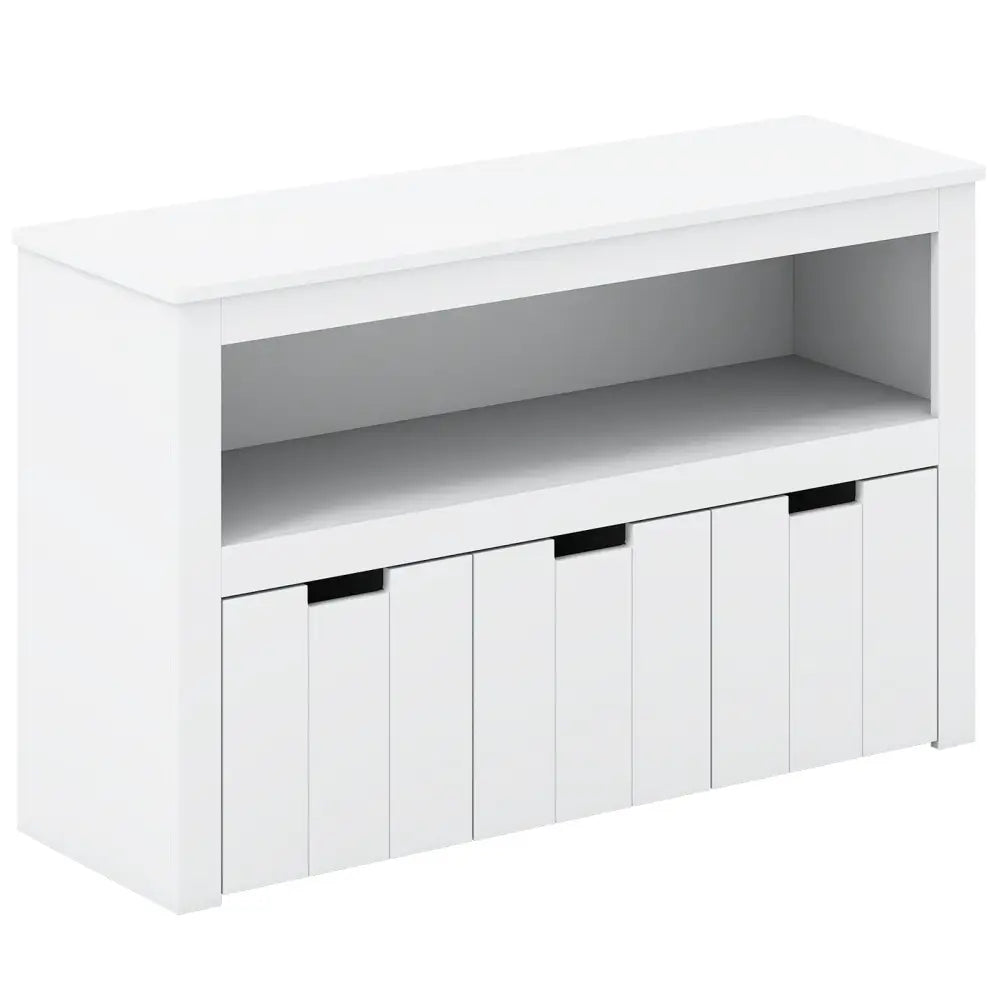 Kid Toy Storage Cabinet 3 Drawer Chest with Wheels Large Storage Cube Shelf - White - Kids Storage