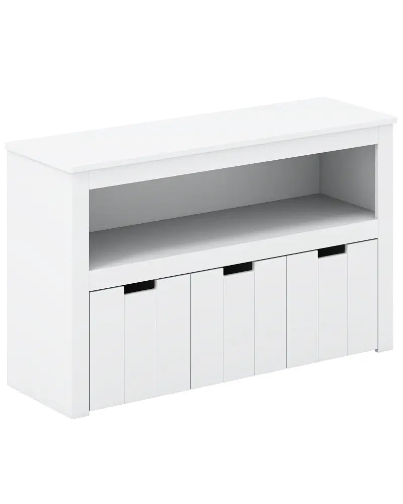 Kid Toy Storage Cabinet 3 Drawer Chest with Wheels Large Storage Cube Shelf - White - Kids Storage