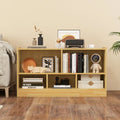 Kids 2-Shelf Bookcase 5-Cube Wood Toy Storage Cabinet Organizer-Beige - Beige - Kids Storage