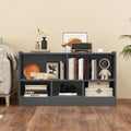 Kids 2-Shelf Bookcase 5-Cube Wood Toy Storage Cabinet Organizer-Gray - Gray - Kids Storage