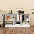 Kids 2-Shelf Bookcase 5-Cube Wood Toy Storage Cabinet Organizer-White - White - Kids Storage