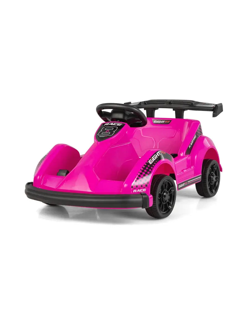 Kids 6V Ride On Go Cart with Remote Control and Safety Belt-Pink - Pink - Powered Ride On Toys