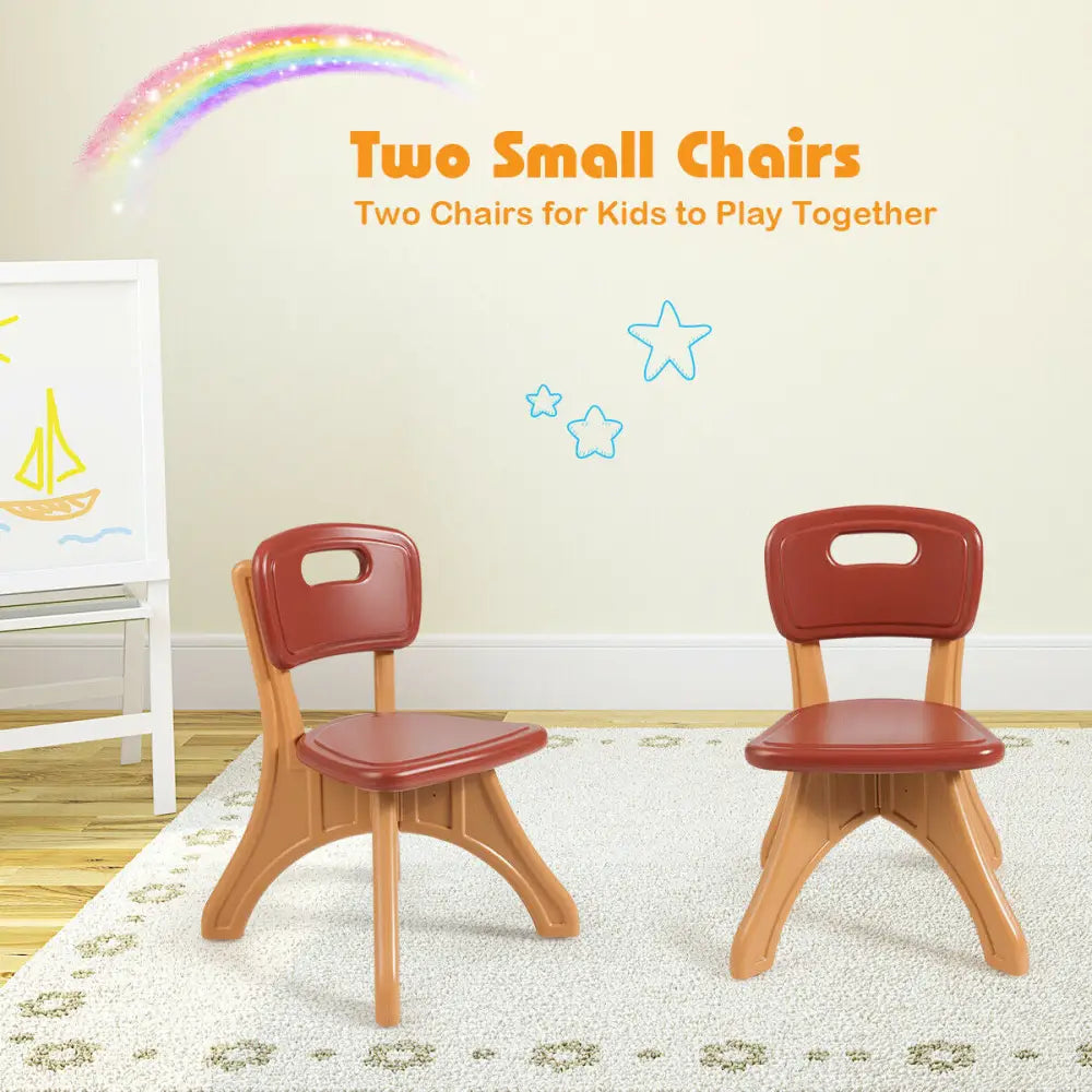 Kids Activity Table & Chair Set Play Furniture with Storage-Coffee - Brown - Kids Table & Chair Sets