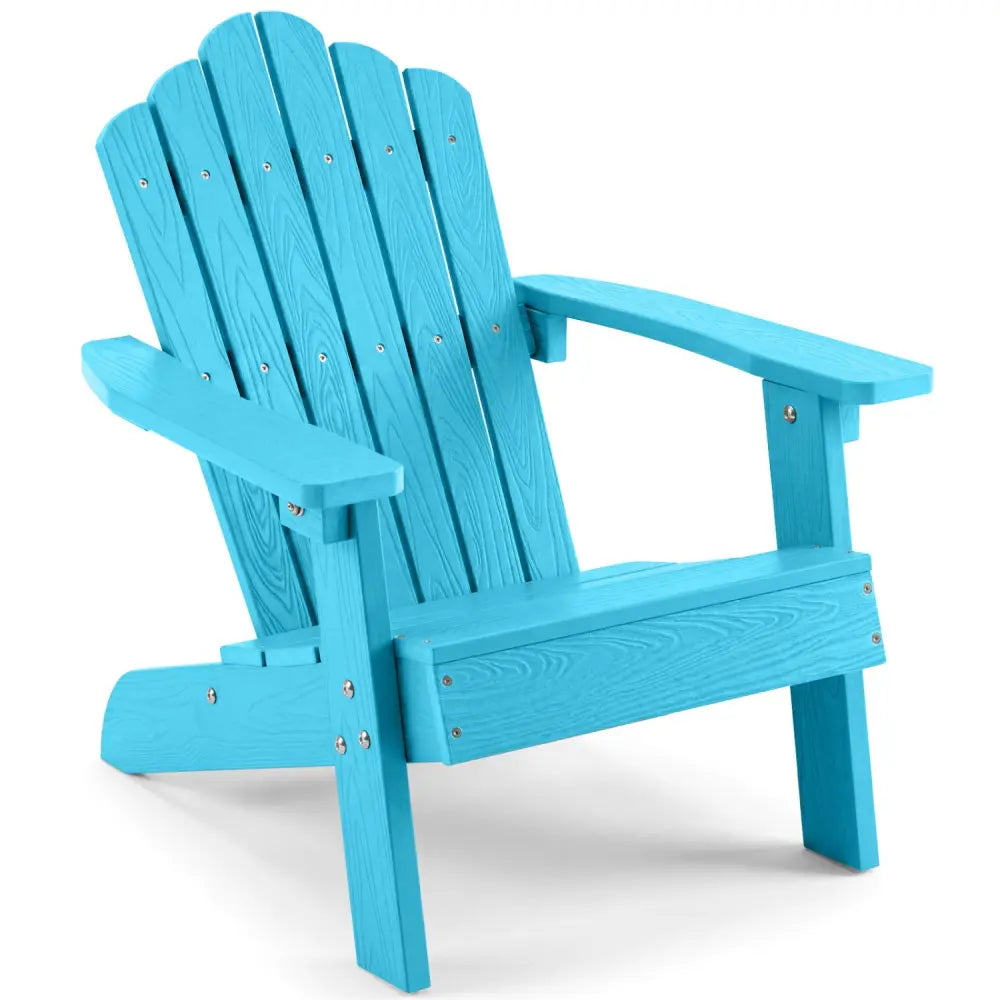 Kids Adirondack Chair All-weather Outdoor Chair for Children with Tilted High Backrest-Turqouise - Turquoise - Kids