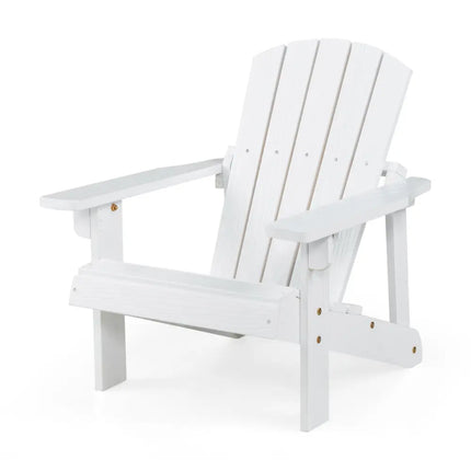 Kid’s Adirondack Chair with High Backrest and Arm Rest-White - White - Adirondack Chairs
