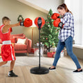Kids Adjustable Stand Punching Bag Toy Set with Boxing Glove-Black & Red - Black & Red - Boxing & Martial Arts