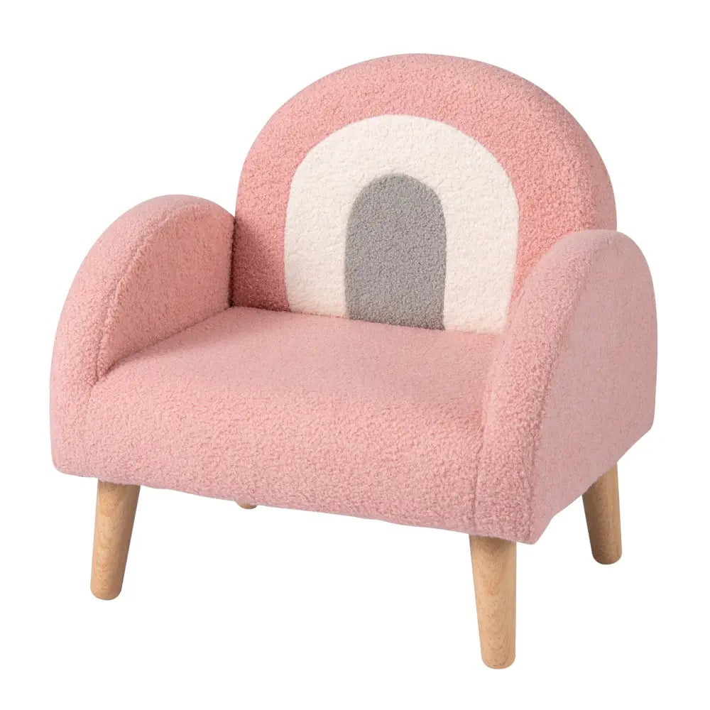 Kids Armchair with Comfy Backrest and Armrests-Pink - Pink - Kids Chairs & Seating