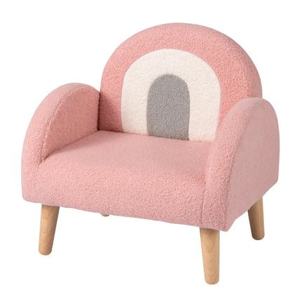 Kids Armchair with Comfy Backrest and Armrests-Pink - Pink - Kids Chairs & Seating