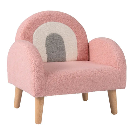 Kids Armchair with Comfy Backrest and Armrests-Pink - Pink - Kids Chairs & Seating