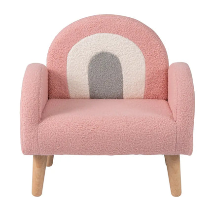 Kids Armchair with Comfy Backrest and Armrests-Pink - Pink - Kids Chairs & Seating