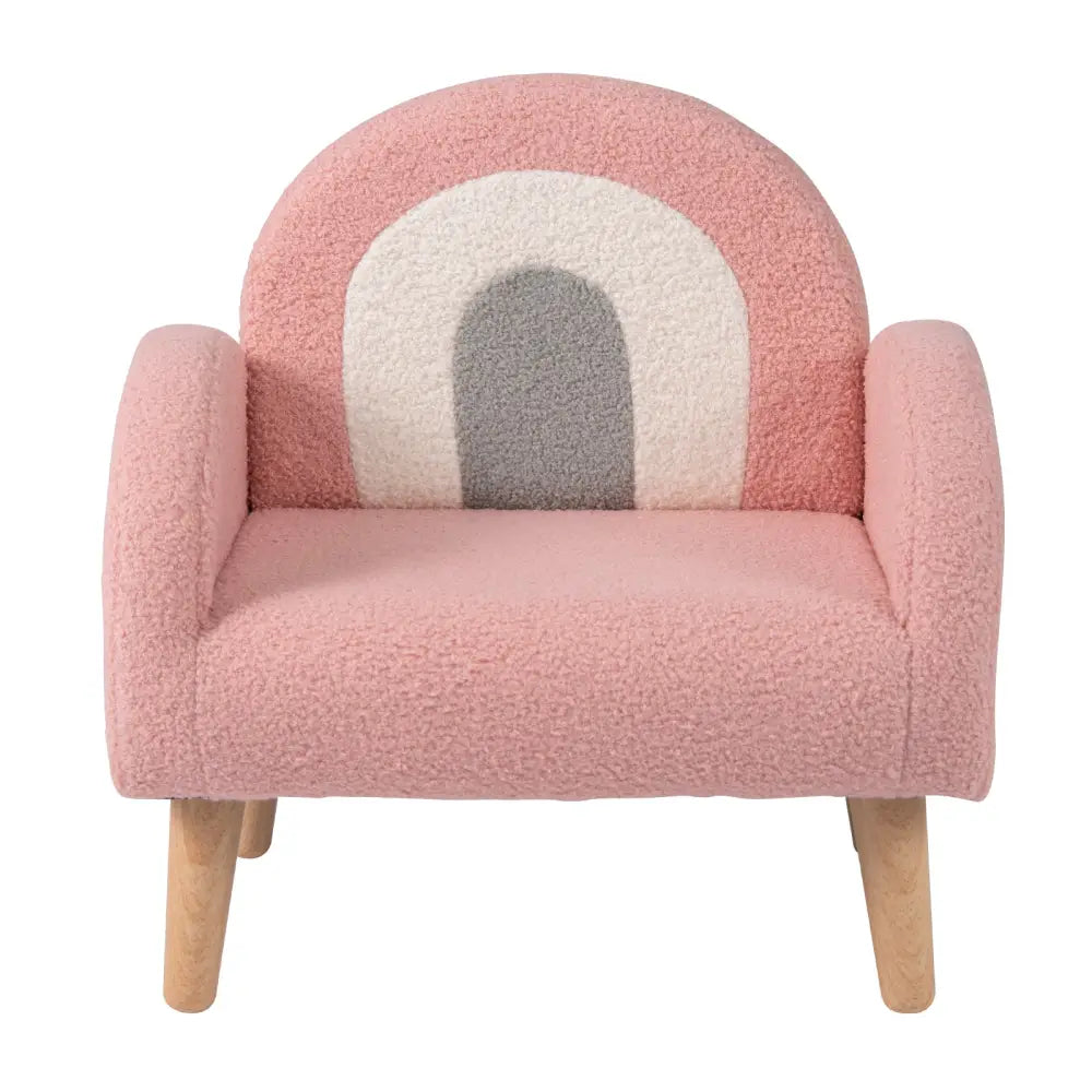Kids Armchair with Comfy Backrest and Armrests-Pink - Pink - Kids Chairs & Seating