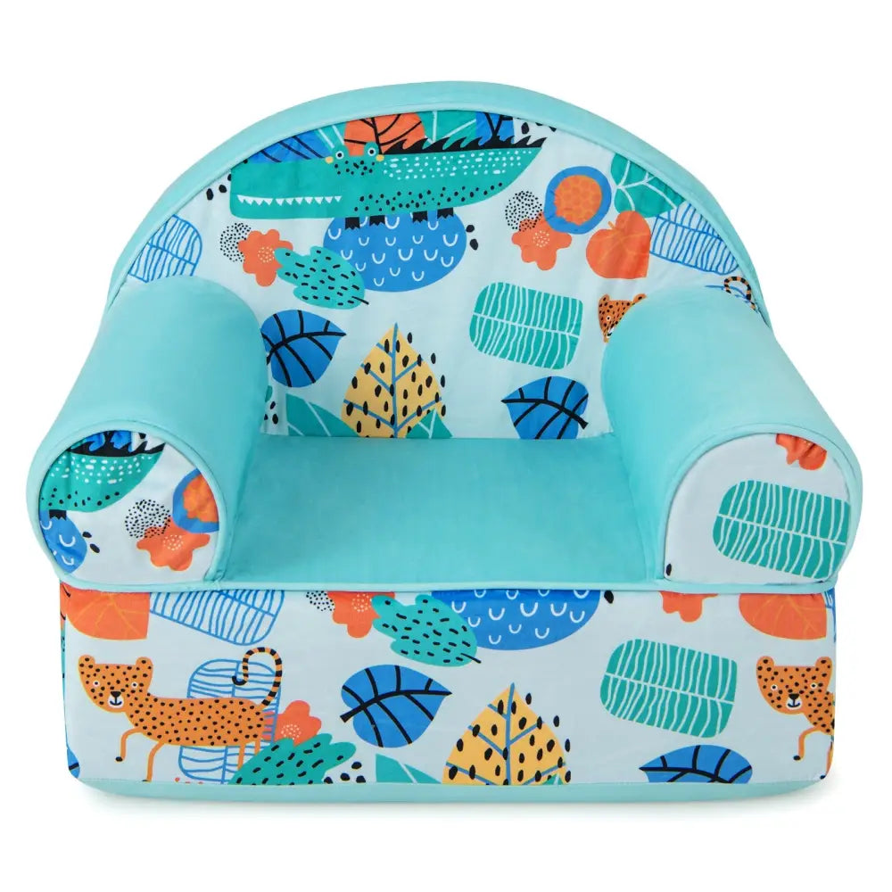Kids Armchair with Plush Velvet Cover and Soft Sponge Filling-Blue - Blue - Kids Chairs & Seating