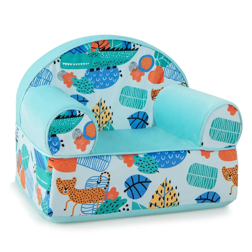 Kids Armchair with Plush Velvet Cover and Soft Sponge Filling-Blue - Blue - Kids Chairs & Seating