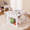Kids Art Table and Chair Set Toddler Craft Drawing Desk-White - White - Kids Table & Chair Sets