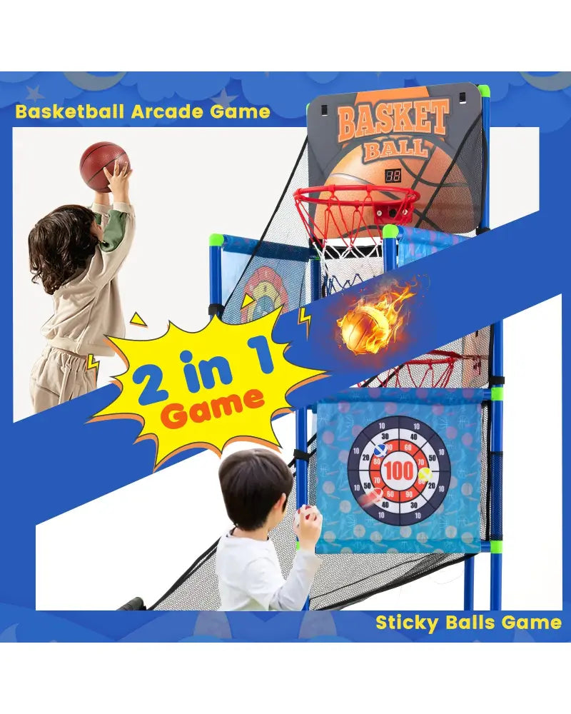 Kids Basketball Arcade Game with Electronic Scoreboard and Sound Effect - Game Room