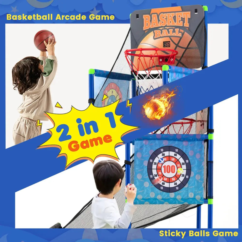 Kids Basketball Arcade Game with Electronic Scoreboard and Sound Effect - Game Room