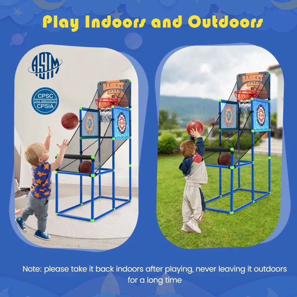Kids Basketball Arcade Game with Electronic Scoreboard and Sound Effect - Game Room