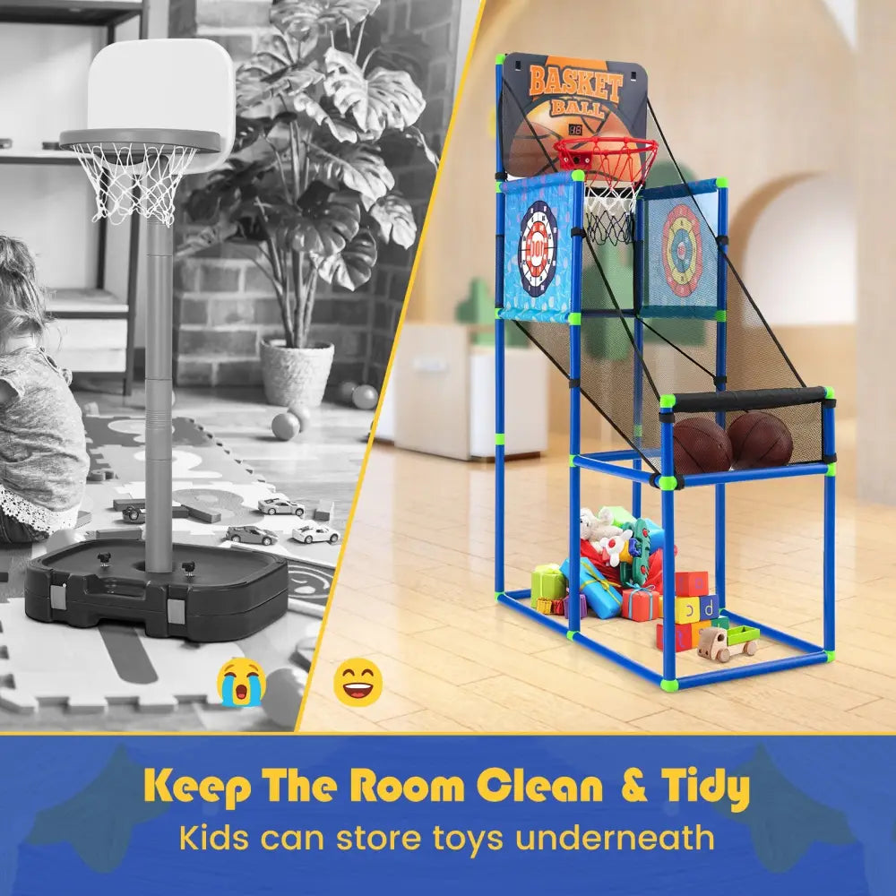 Kids Basketball Arcade Game with Electronic Scoreboard and Sound Effect - Game Room