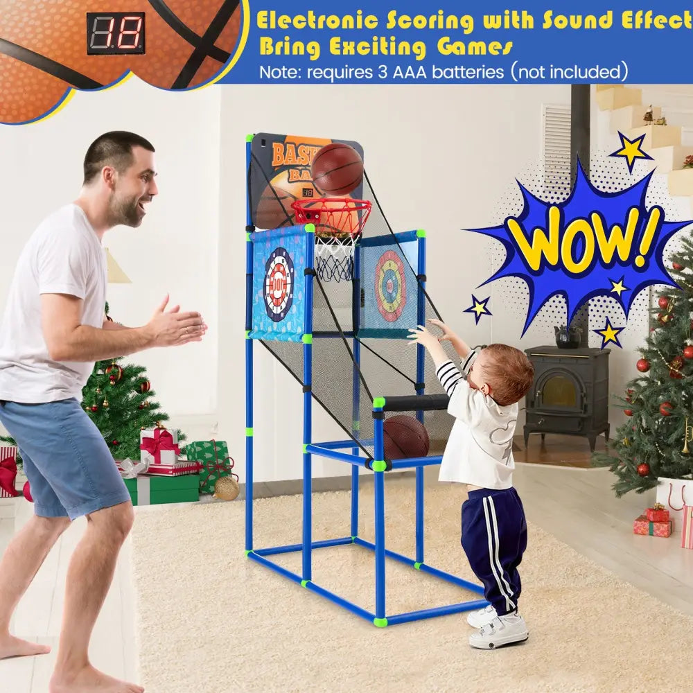 Kids Basketball Arcade Game with Electronic Scoreboard and Sound Effect - Game Room