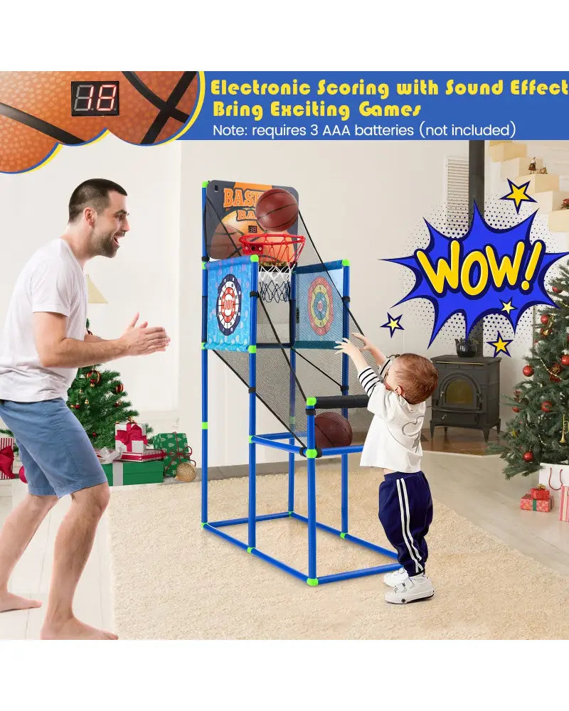 Kids Basketball Arcade Game with Electronic Scoreboard and Sound Effect - Game Room