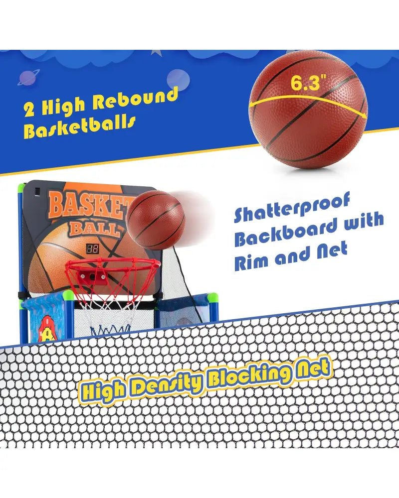 Kids Basketball Arcade Game with Electronic Scoreboard and Sound Effect - Game Room