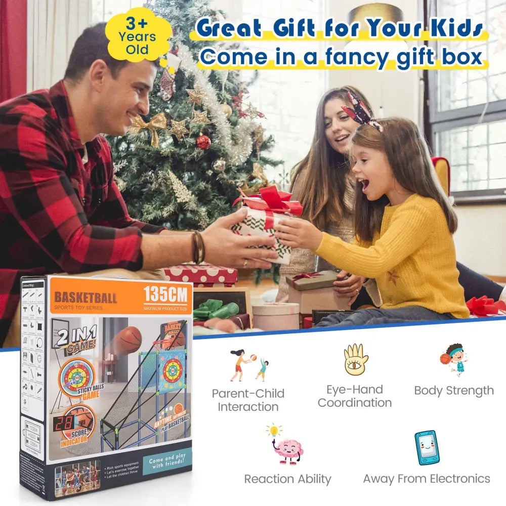 Kids Basketball Arcade Game with Electronic Scoreboard and Sound Effect - Game Room