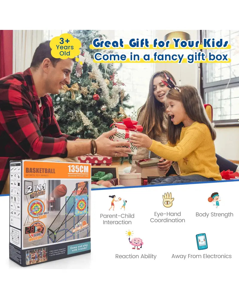 Kids Basketball Arcade Game with Electronic Scoreboard and Sound Effect - Game Room